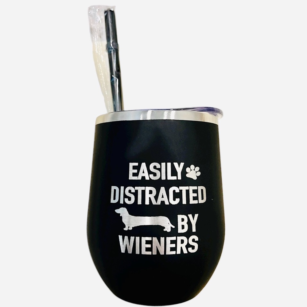Black Insulated Tumbler with Straw